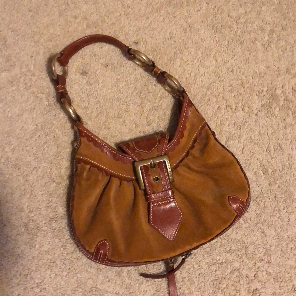 Mustard suede Isabella Fiore handbag